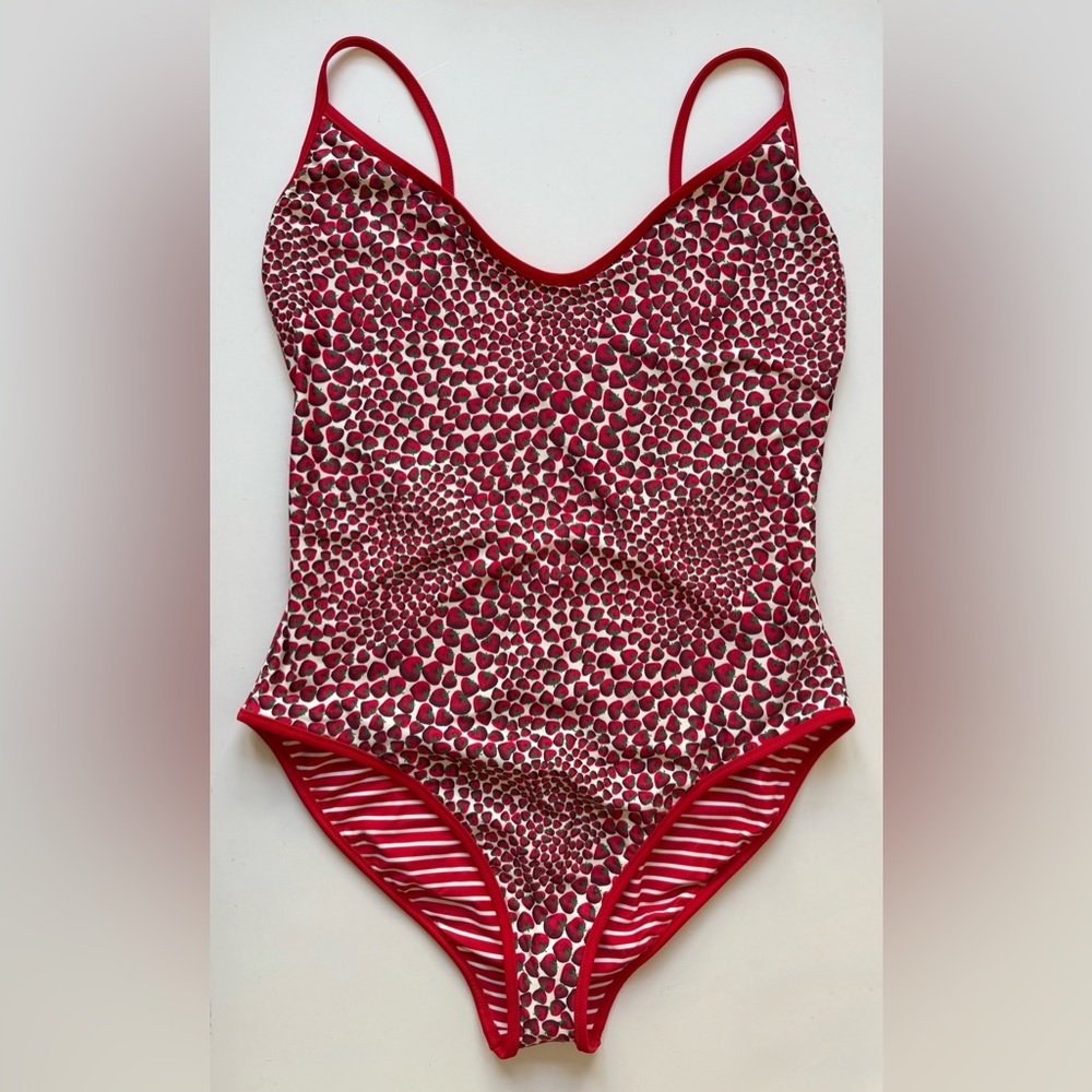 J. Crew Womens '90s One-Piece Swimsuit In Reversible Print - Size 16